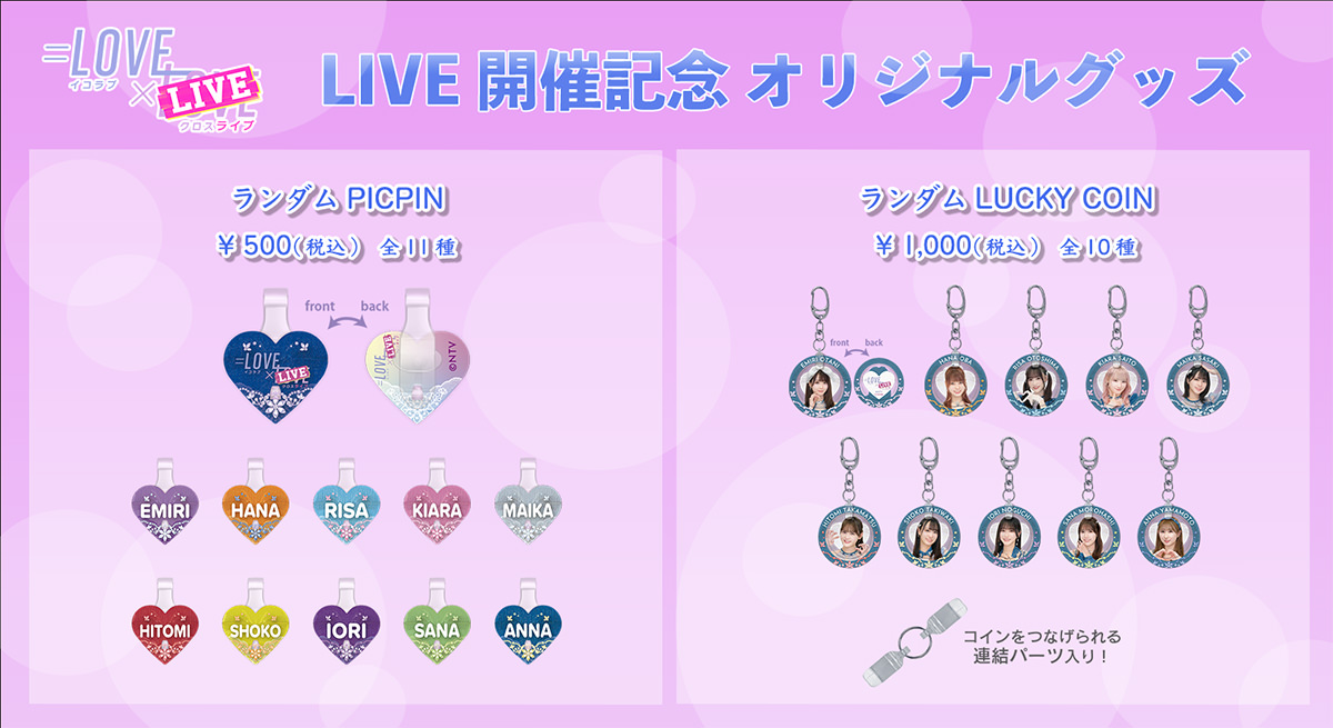 LIVE開催記念オリジナルグッズ ランダムPICPIN・ランダムLUCKY COIN